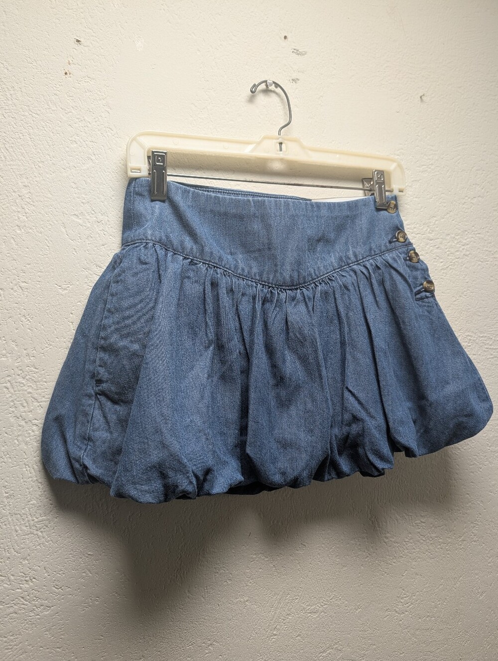 NWT American Eagle Womens Size 000 26" Denim Side Button Bubble Skort Mini - Picture 4 of 15